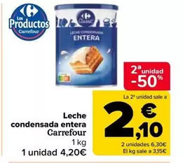 Oferta de Carrefour - Leche Condensada Entera   por 4,2€ en Carrefour