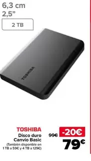 Oferta de Toshiba - Disco Duro Canvio Basic por 79€ en Carrefour