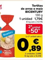 Oferta de Bicentury - Tortitas  De Arroz O Maiz por 1,79€ en Carrefour