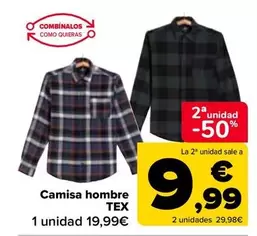 Oferta de Tex - Camisa Hombre  por 19,99€ en Carrefour