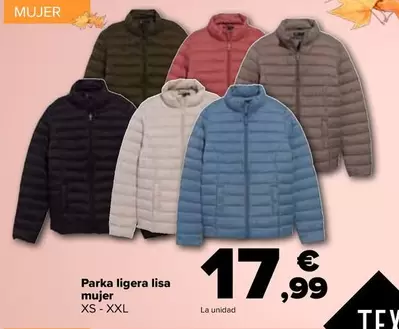 Oferta de Parka Ligera Lisa Mujer por 17,99€ en Carrefour