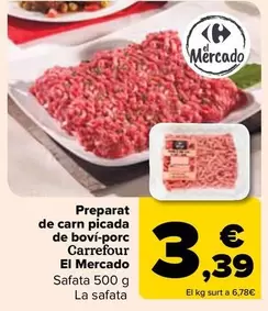 Oferta de Carrefour - Preparado De Carne Picada Vacuno-Cerdo El Mercado por 3,39€ en Carrefour