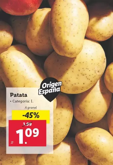 Oferta de Patata por 1,09€ en Lidl