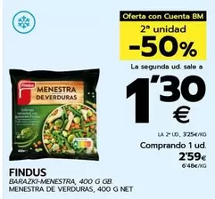 Oferta de Findus - Menestra De Verduras por 2,59€ en BM Supermercados