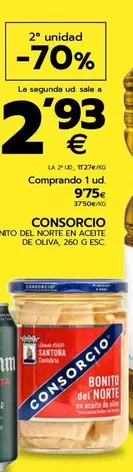 Oferta de Consorcio - Bonito Del Norte En Aceite De Oliva por 9,75€ en BM Supermercados