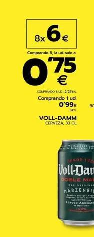 Oferta de Voll-Damm - Cerveza por 0,99€ en BM Supermercados