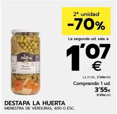 Oferta de Destapa La Huerta - Menestra De Verduras por 3,55€ en BM Supermercados