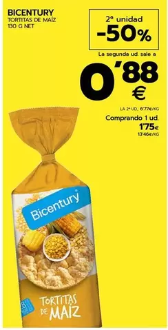 Oferta de Bicentury - Tortitas De Maiz  por 1,75€ en BM Supermercados