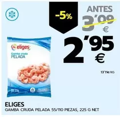 Oferta de Eliges - Gamba Cruda Pelada por 2,95€ en BM Supermercados