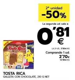 Oferta de Tosta Rica - Galleta Con Chocolate por 2,7€ en BM Supermercados