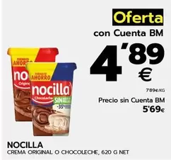 Oferta de Nocilla - Crema Original O Chocoleche por 5,69€ en BM Supermercados