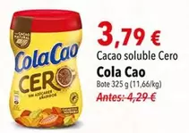 Oferta de Cola Cao - Cacao Soluble Cero por 3,79€ en SPAR