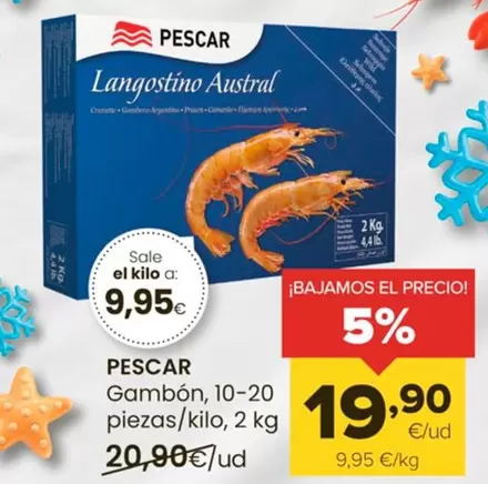 Oferta de Pescar - Gambón, 10-20 Piezas/kilo por 19,9€ en Autoservicios Familia