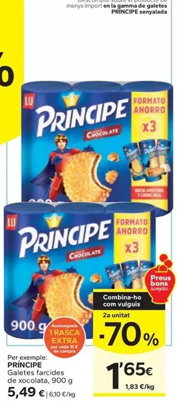 Oferta de Principe - Galetes Farcides De Xocolata por 5,49€ en Caprabo