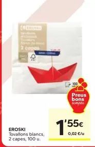 Oferta de Eroski - Tovallons Blancs por 1,55€ en Caprabo