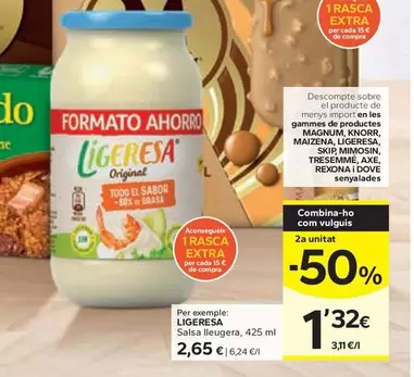 Oferta de Ligeresa - Salsa Lleugera por 2,65€ en Caprabo