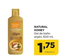 Oferta de Natural Honey - Gel De Bano Argan por 1,75€ en Alimerka