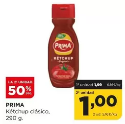 Oferta de Prima - Ketchup Clasico por 1,99€ en Alimerka