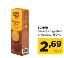 Oferta de Schär - Galletas Digestive Chocolate por 2,69€ en Alimerka