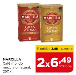 Oferta de Marcilla - Cafe Molido Mezcla O Natural por 3,85€ en Alimerka