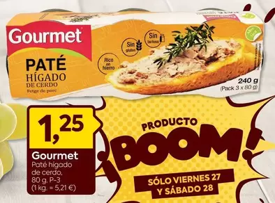 Oferta de Gourmet - Pate Higado De Cerdo por 1,25€ en Suma Supermercados