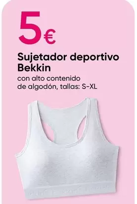 Oferta de Bekkin - Sujetador Deportivo por 5€ en Pepco