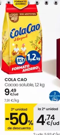 Oferta de Cola Cao - Cacao Soluble por 9,49€ en Eroski