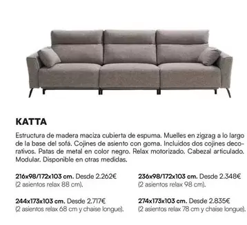 Oferta de Relax - Katta Estructura De Madera Macia Cubierta De La Base Del Sofa por 2262€ en La Oca