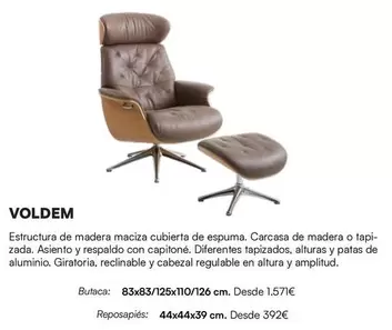 Oferta de Voldem/ Estructura De Madera Maciza Cubierta De Espuma por 392€ en La Oca