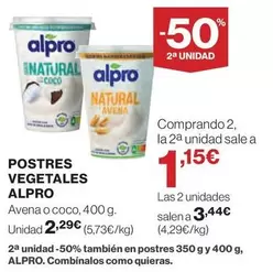 Oferta de Alpro - Postres Vegetales por 2,29€ en El Corte Inglés