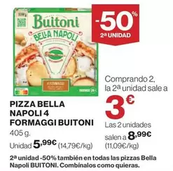 Oferta de Buitoni - Pizza Bella Napoli 4 Formaggi por 5,99€ en El Corte Inglés