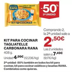 Oferta de Rana - Kit Para Cocinar Tagliatelle Carbonara por 4,99€ en El Corte Inglés