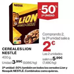 Oferta de Nestlé - Cereales Lion por 3,99€ en El Corte Inglés