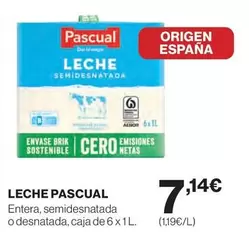 Oferta de Pascual - Leche por 7,14€ en El Corte Inglés