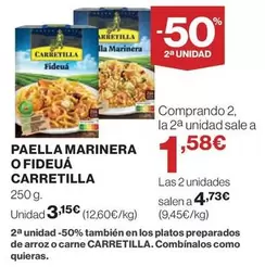 Oferta de Carretilla - Paella Marinera O Fideua por 3,15€ en El Corte Inglés