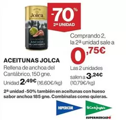 Oferta de Jolca - Aceitunas por 2,49€ en El Corte Inglés