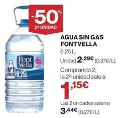 Oferta de Fontvella - Agua Sin Gas por 2,29€ en El Corte Inglés