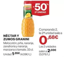 Oferta de Granini - Zumos  Nectar Y Zumos por 1,35€ en El Corte Inglés