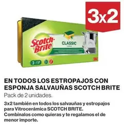 Oferta de Scotch-Brite - En Todos Los Estropajos Con Esponja Salvauna en El Corte Inglés