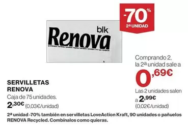 Oferta de Renova - Servilletas por 2,3€ en El Corte Inglés