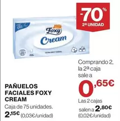 Oferta de Foxy - Panuelos Faciales Cream por 2,15€ en El Corte Inglés