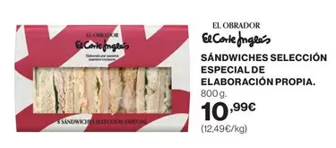 Oferta de El Corte Inglés - Sandwiches Seleccion Especial De Elaboración Propia por 10,99€ en El Corte Inglés