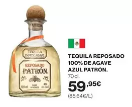 Oferta de Azul patrón - Tequila Reposado 100% De Agave por 59,95€ en El Corte Inglés