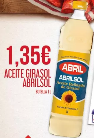 Oferta de Abril - Aceite Girasol por 1,35€ en Claudio