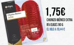 Oferta de Eliges - Chorizo Ibérico Extra por 1,75€ en Claudio