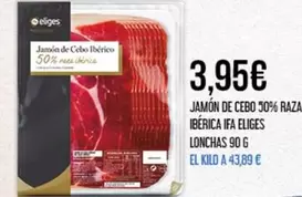 Oferta de Ifa Eliges - Jamón De Cebo 50% Raza Ibérica por 3,95€ en Claudio