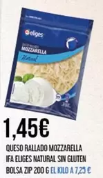 Oferta de Eliges - Queso Rallado Mozzarella por 1,45€ en Claudio