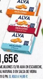 Oferta de Alva - Mejillones por 1,65€ en Claudio