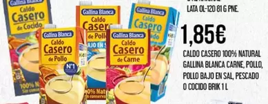 Oferta de Gallina Blanca - Caldo Casero 100% Natural, Pollo Bajo En Sal por 1,85€ en Claudio