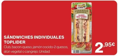 Oferta de Toplider - Sandwiches Individuales por 2,95€ en Supercor